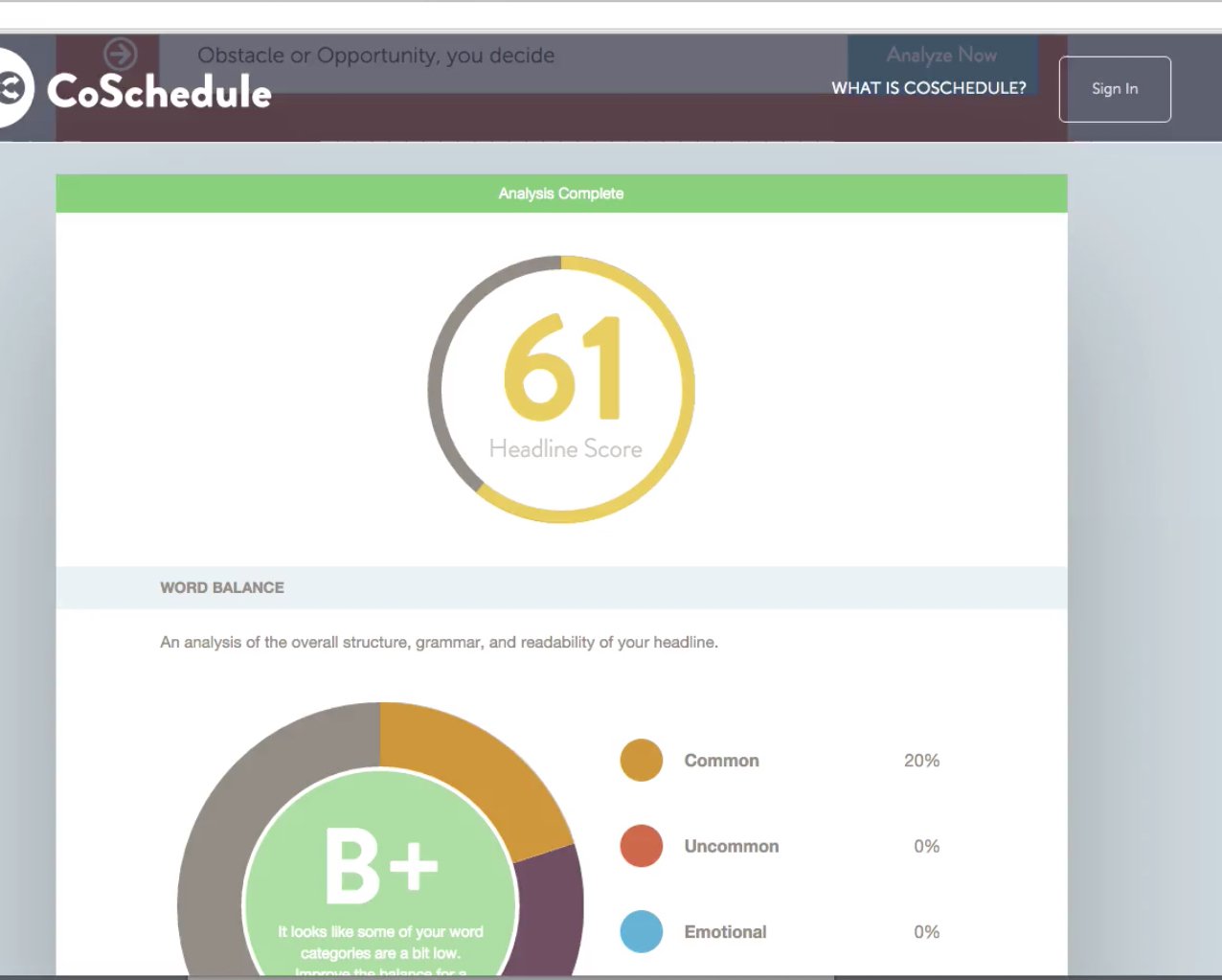 Co-Schedule Headline Analyzer