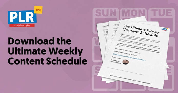 Weekly Content Schedule